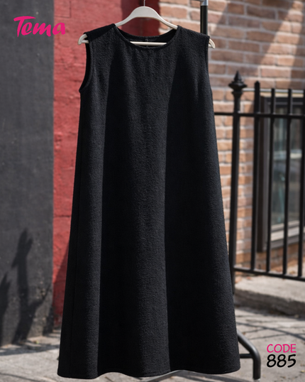 Modest Basic Sleeveless Dress 885