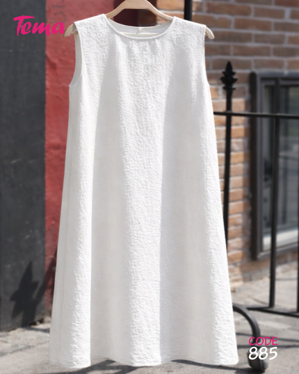 Modest Basic Sleeveless Dress 885