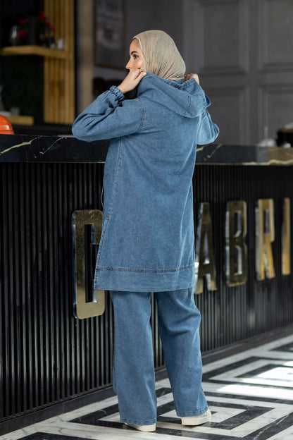 سوت جينز صيفي محجر 936