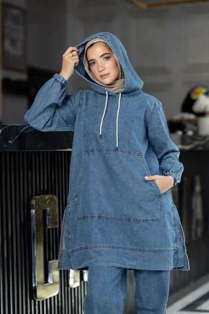 سوت جينز صيفي محجر 936