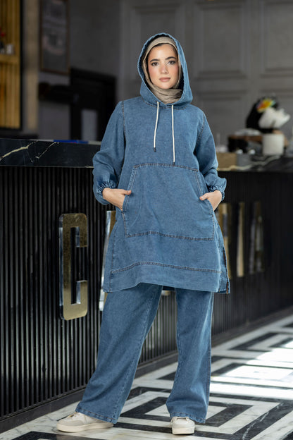 سوت جينز صيفي محجر 936