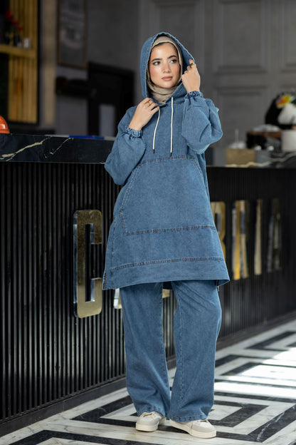 سوت جينز صيفي محجر 936