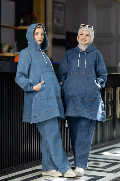 سوت جينز صيفي محجر 936