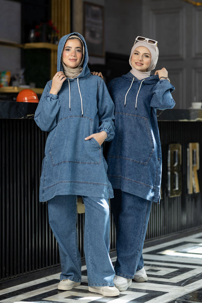 سوت جينز صيفي محجر 936