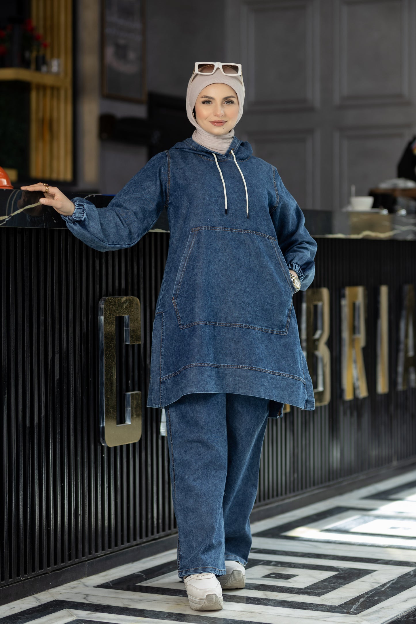 سوت جينز صيفي محجر 936