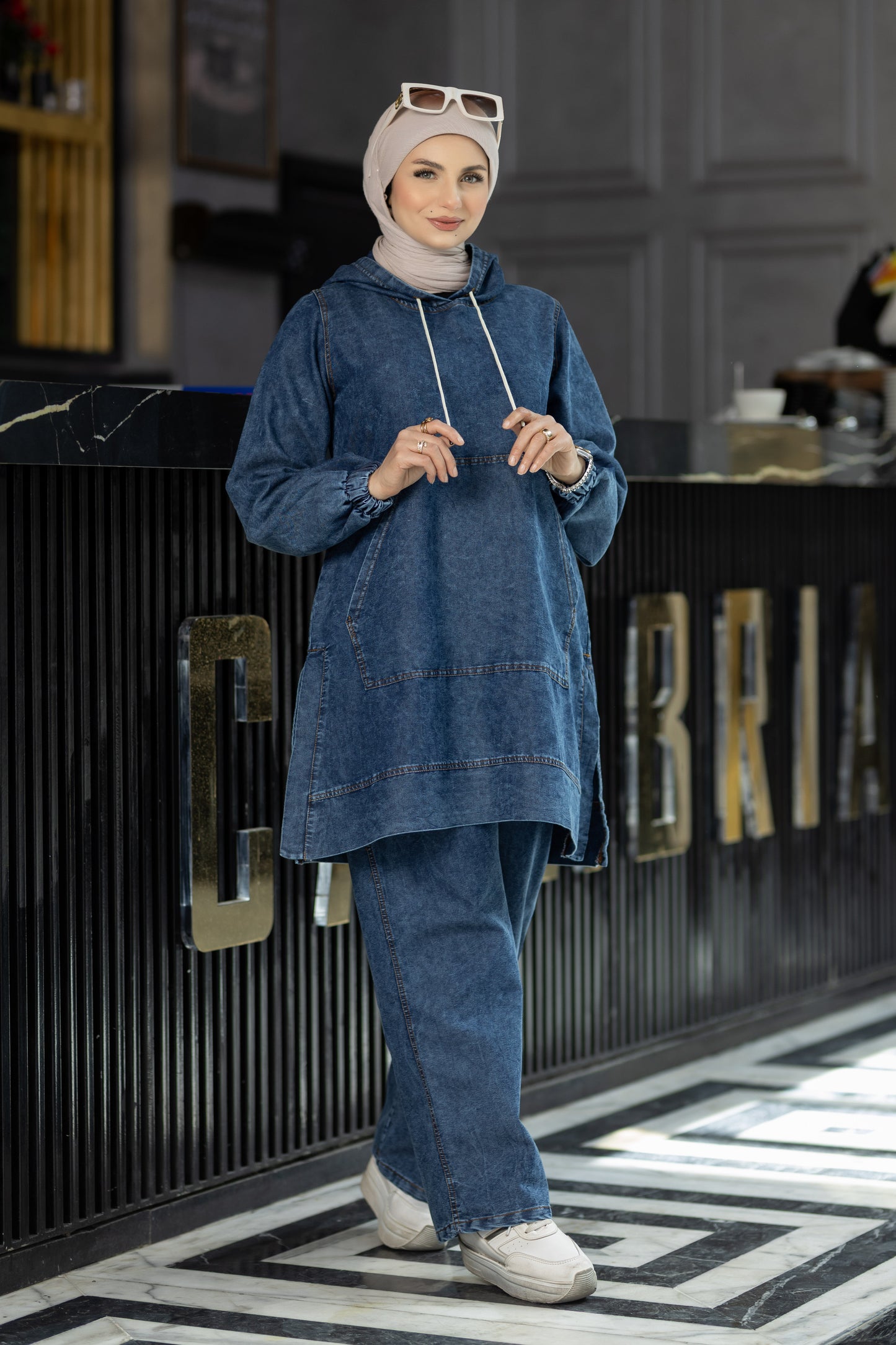 سوت جينز صيفي محجر 936