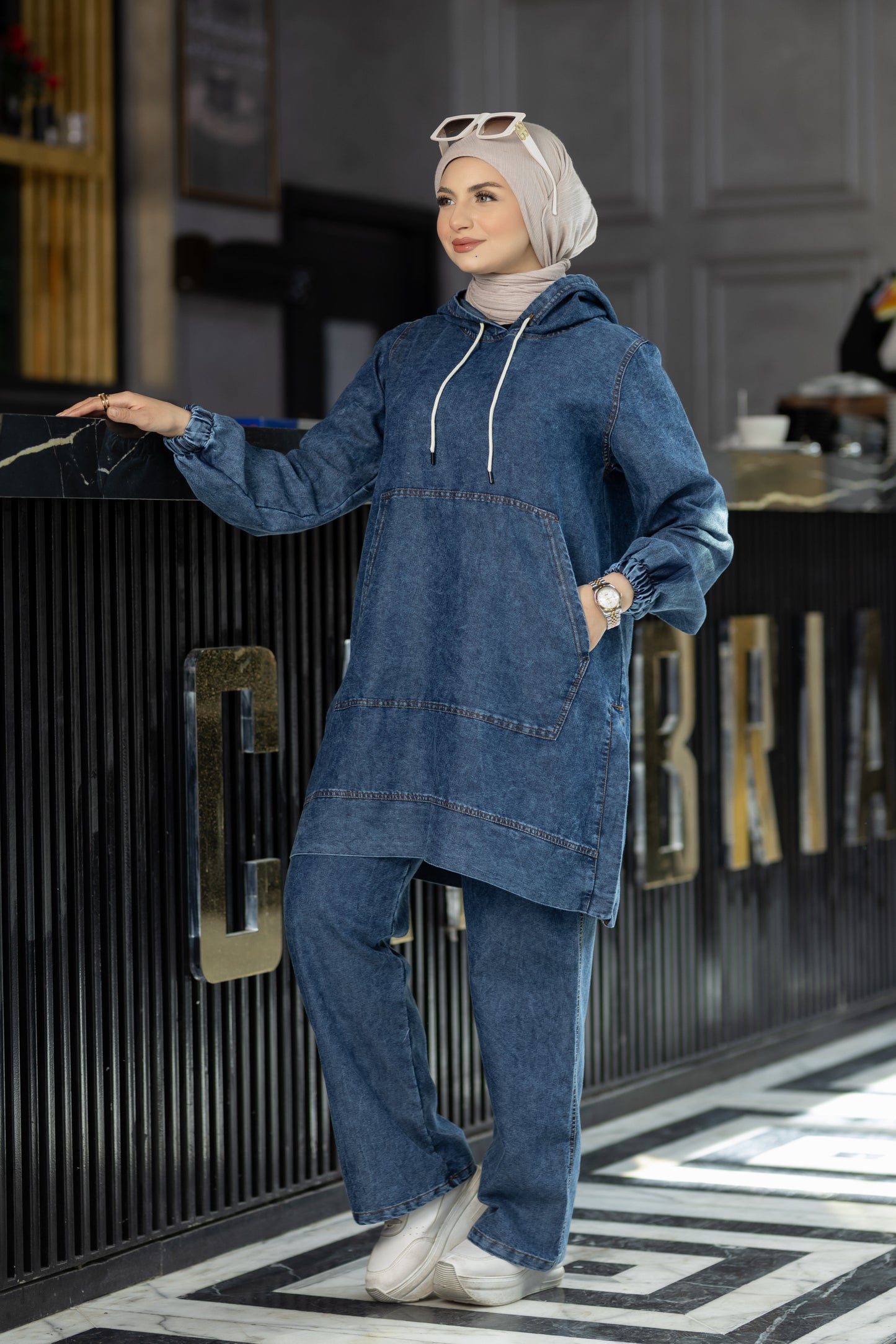 سوت جينز صيفي محجر 936