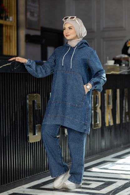 سوت جينز صيفي محجر 936