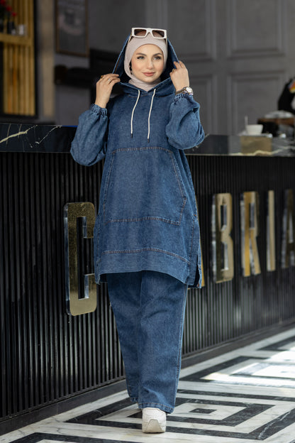 سوت جينز صيفي محجر 936