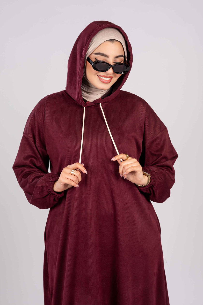 Modest Long Hoodie Dress 926