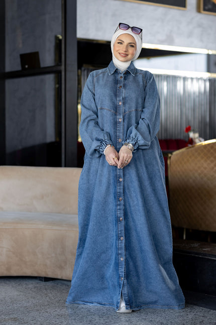 Modest Denim Summer Dress 941