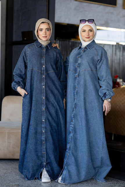 Modest Denim Summer Dress 941