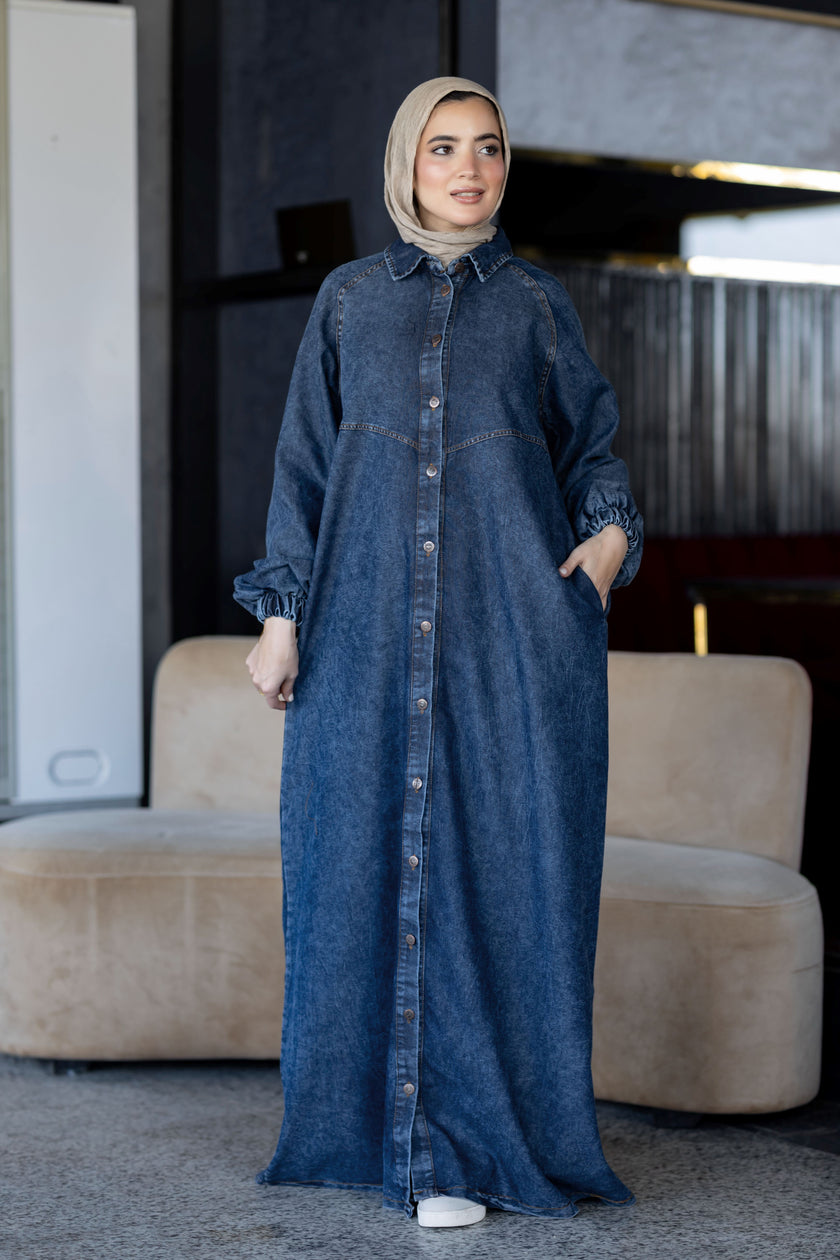 Modest Denim Summer Dress 941