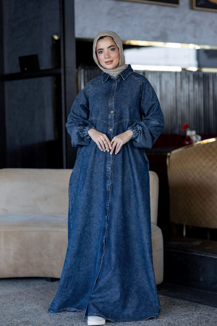 Modest Denim Summer Dress 941