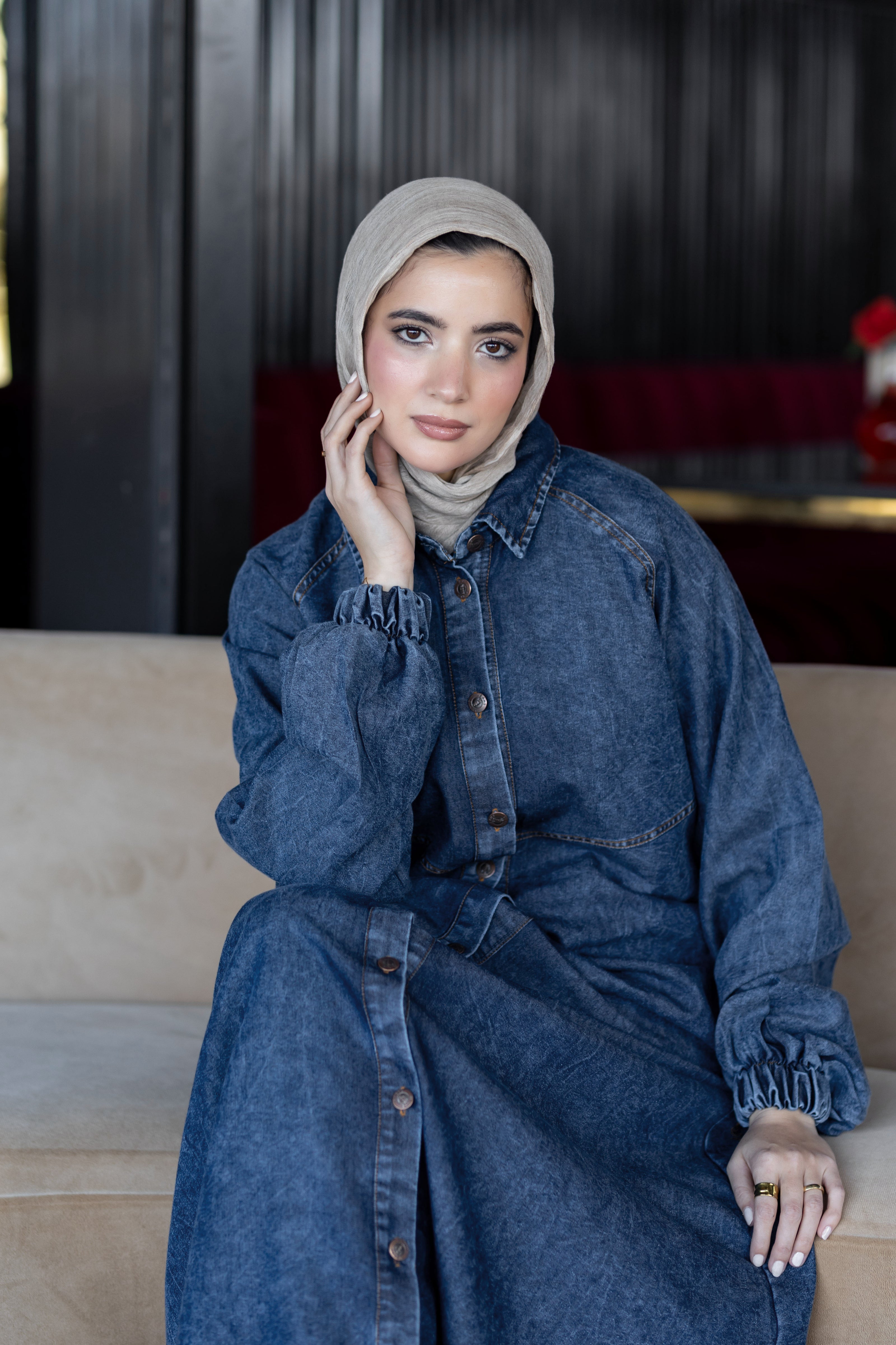 Modest Denim Summer Dress 941