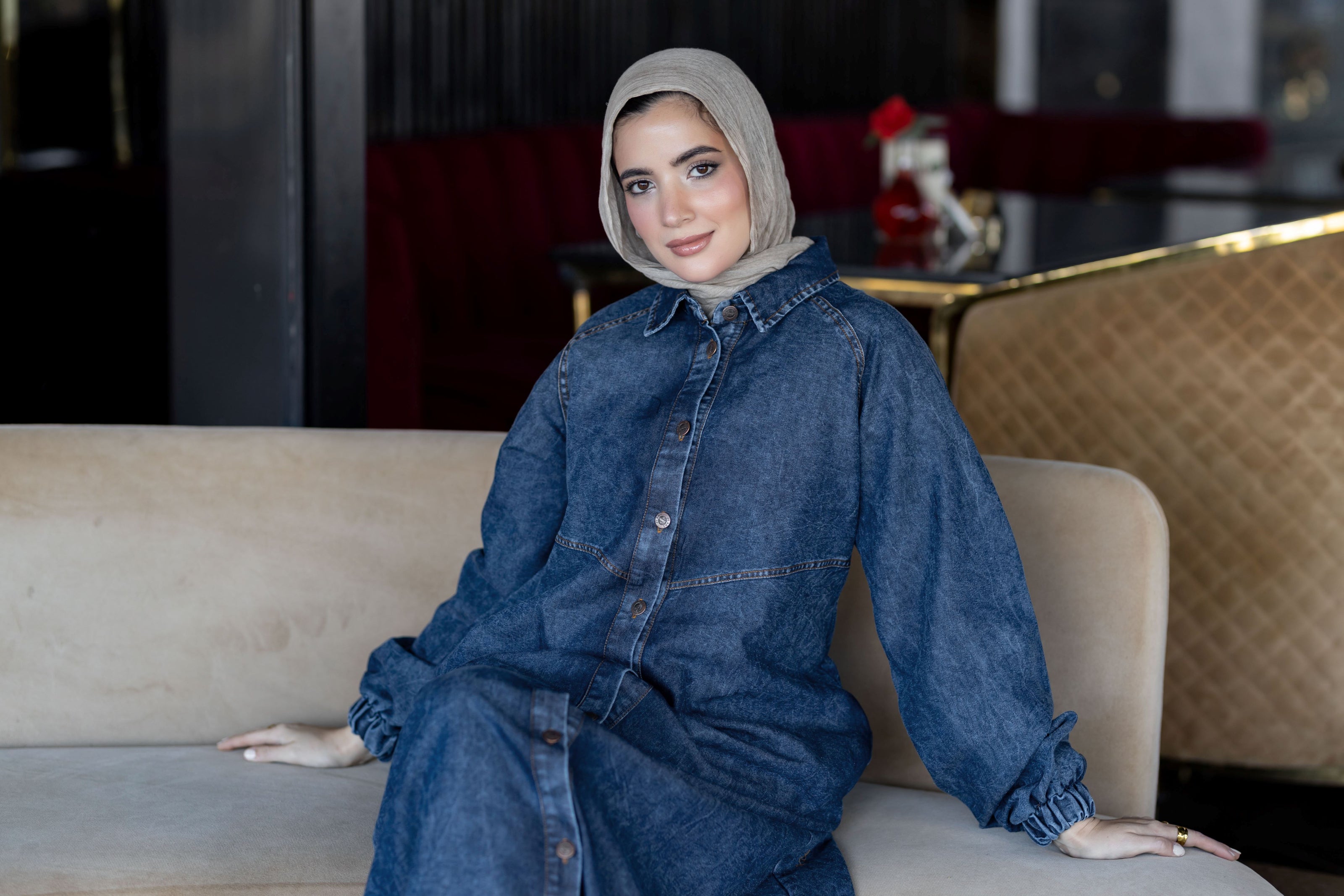 Modest Denim Summer Dress 941
