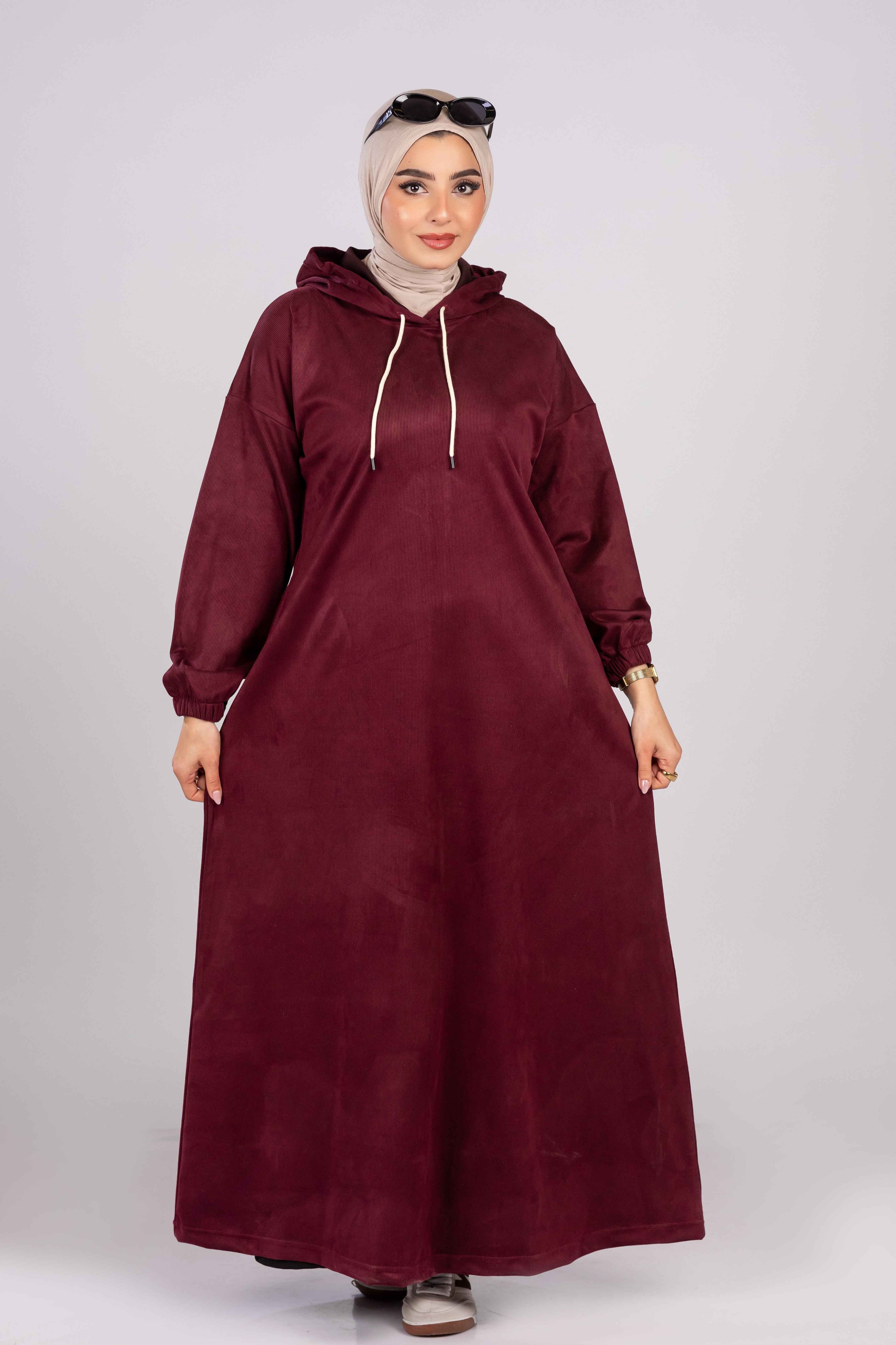 Modest Long Hoodie Dress 926