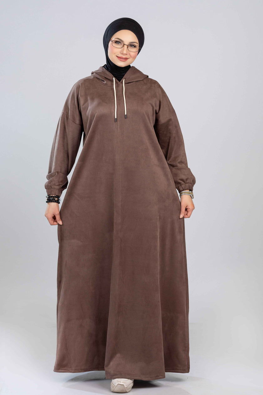 Modest Long Hoodie Dress 926