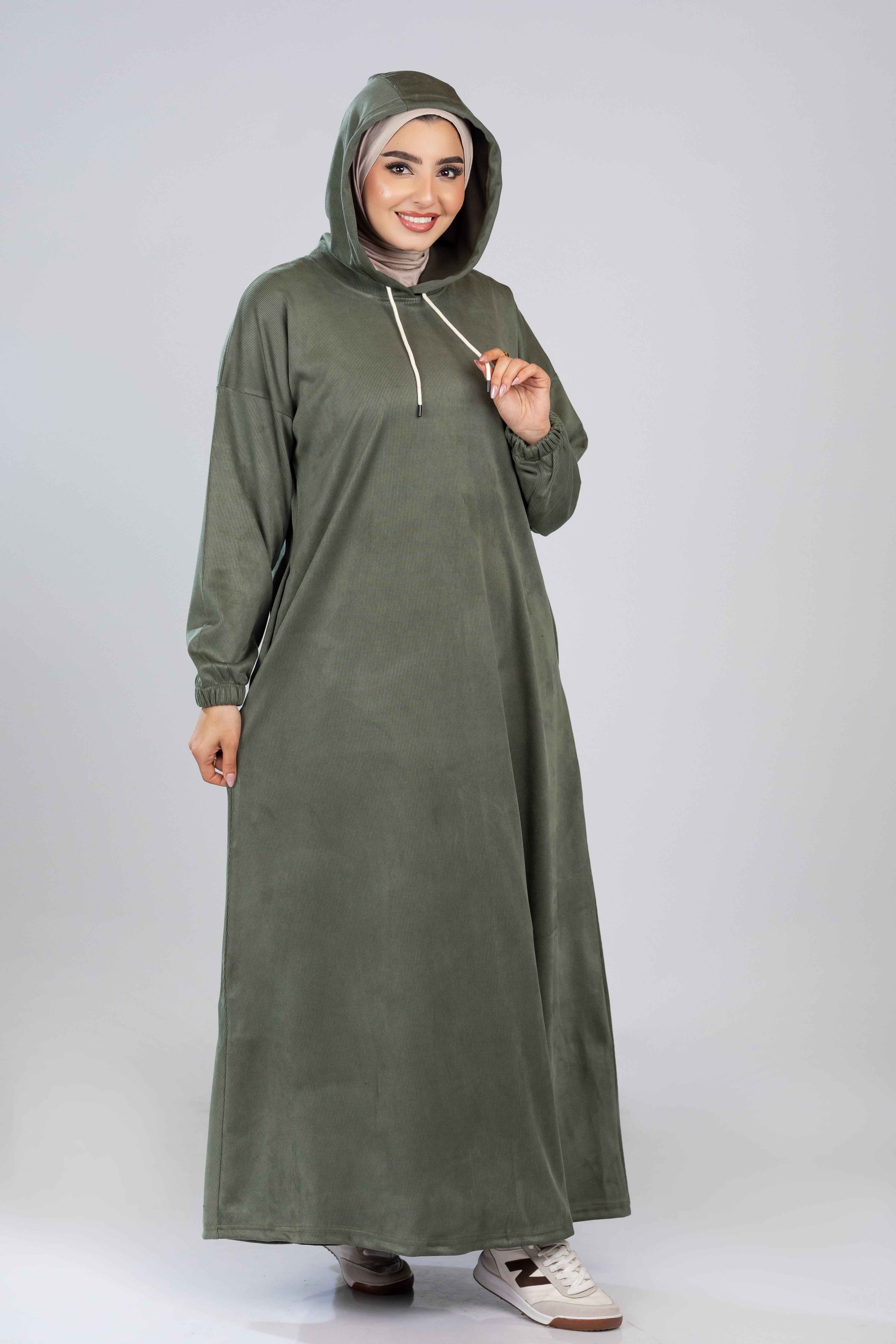 Modest Long Hoodie Dress 926