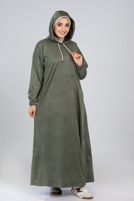 Modest Long Hoodie Dress 926