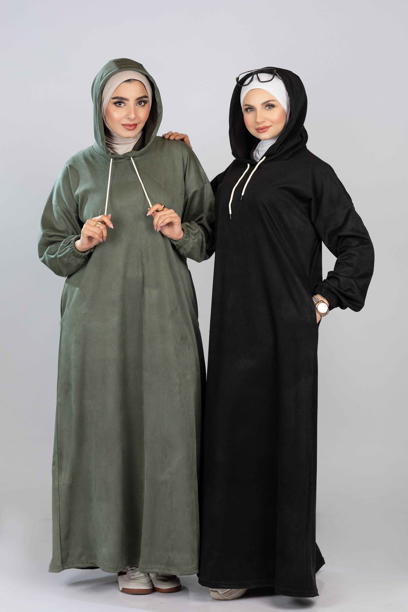 Modest Long Hoodie Dress 926