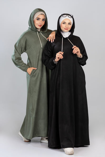 Modest Long Hoodie Dress 926