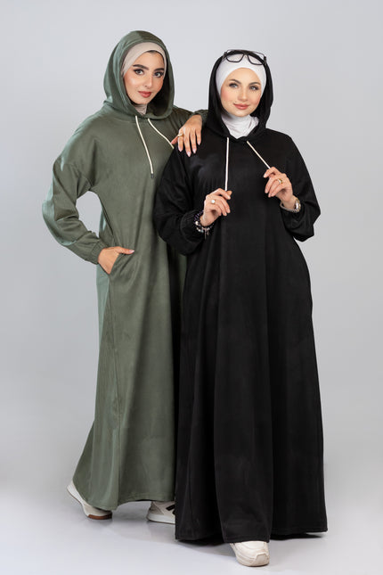 Modest Long Hoodie Dress 926