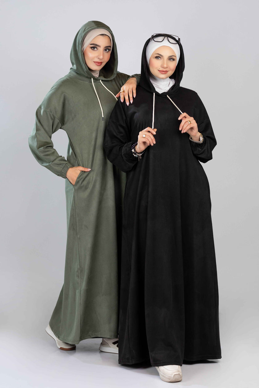 Modest Long Hoodie Dress 926
