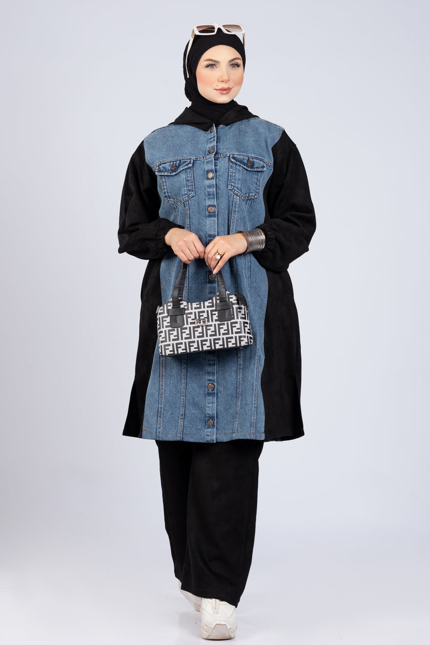 Scuba & Denim Mix Modest Suit 920