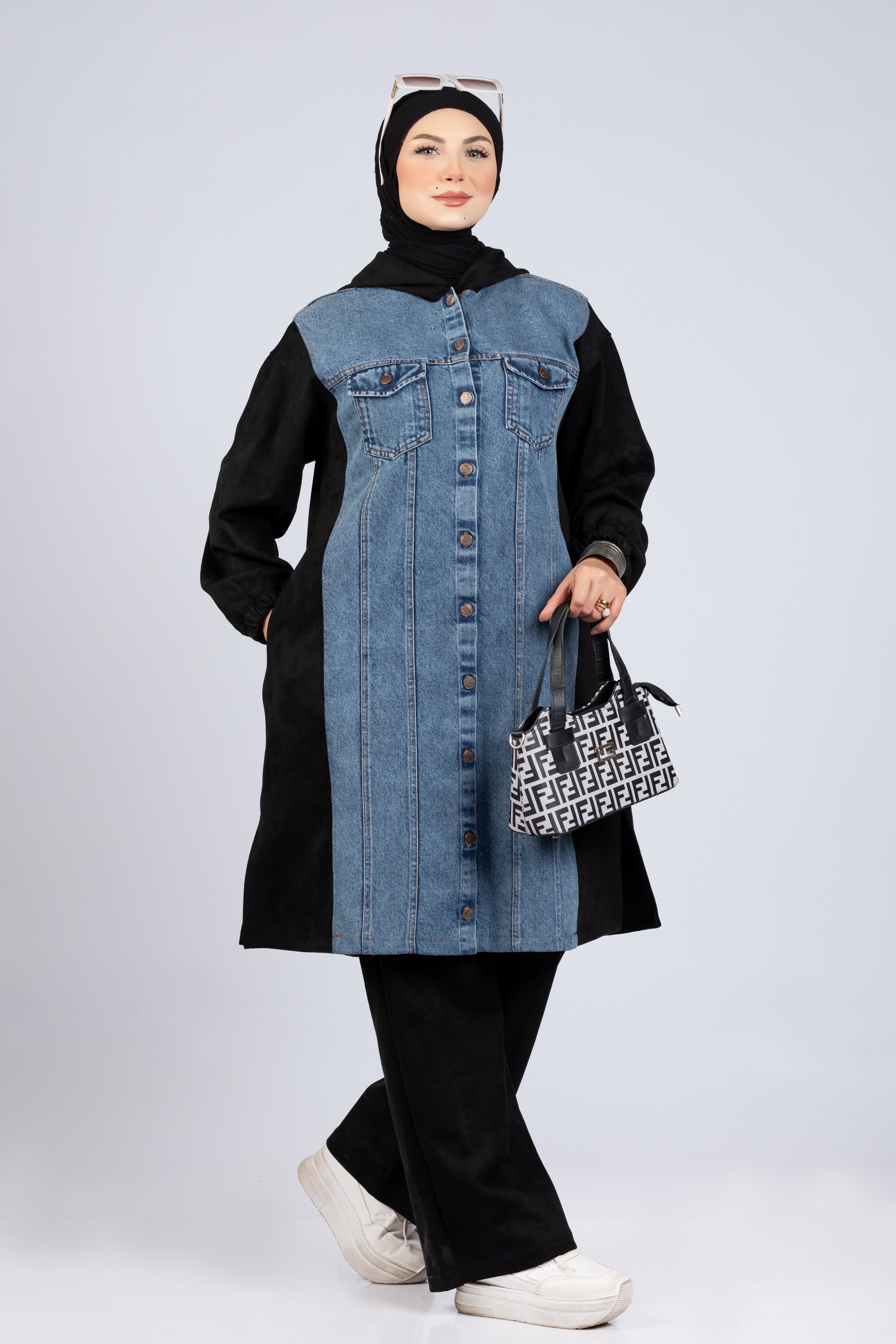 Scuba & Denim Mix Modest Suit 920
