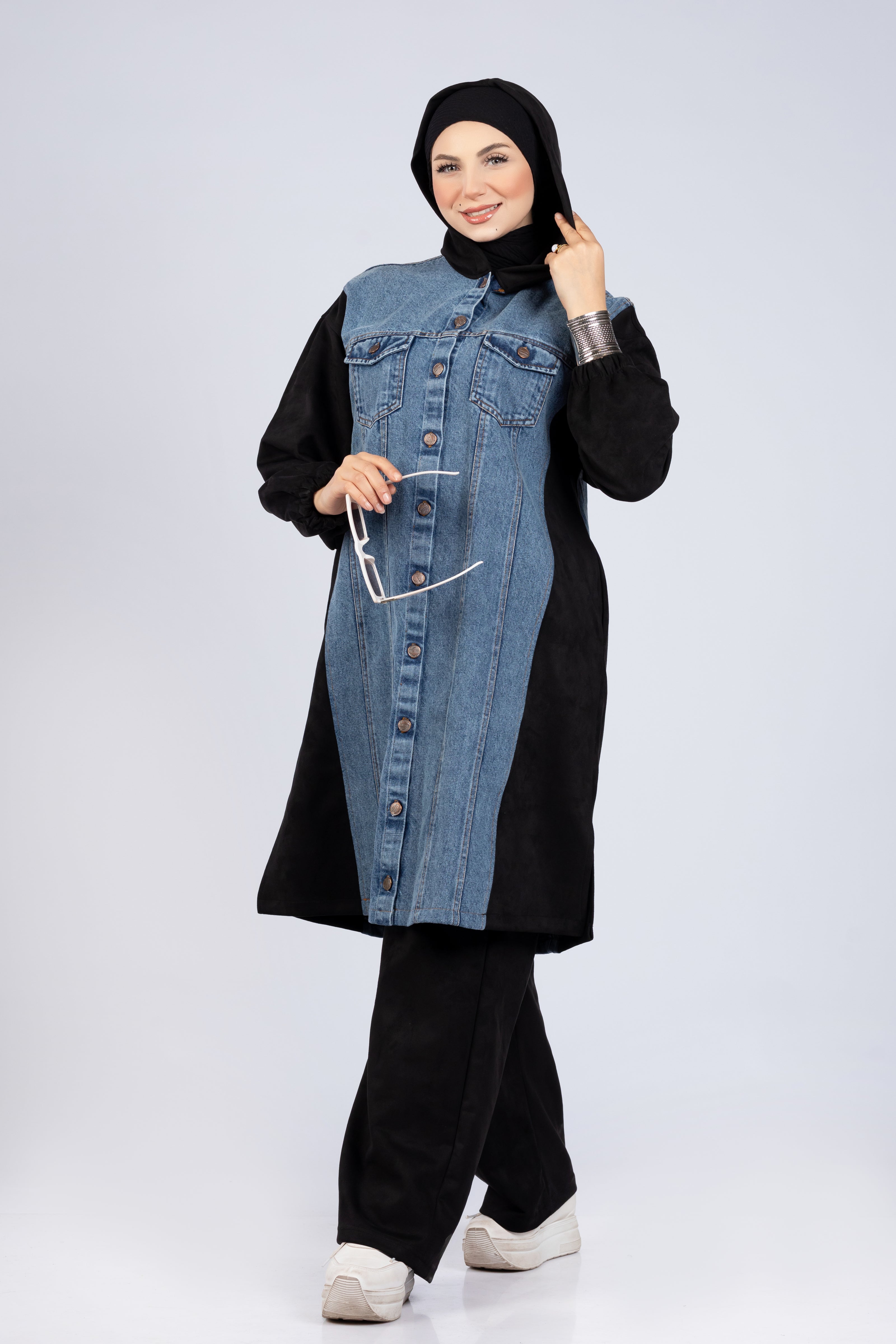 Scuba & Denim Mix Modest Suit 920