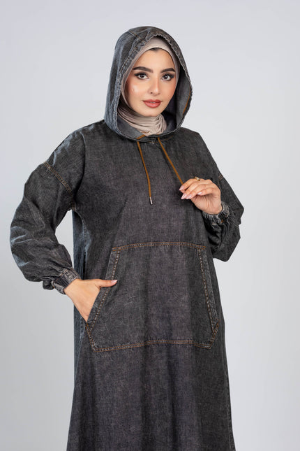 Denim Hoodie Dress 927