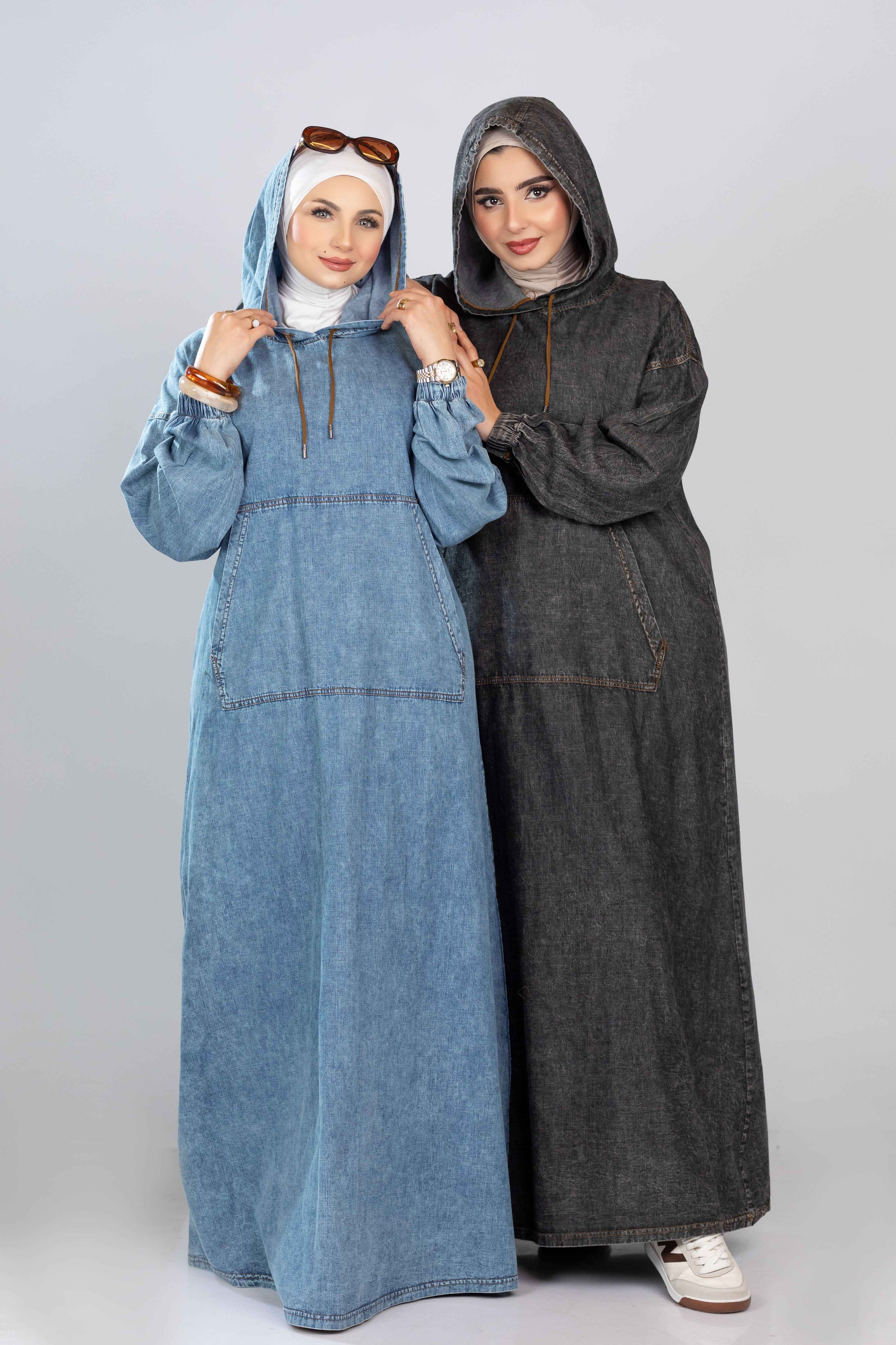 Denim Hoodie Dress 927