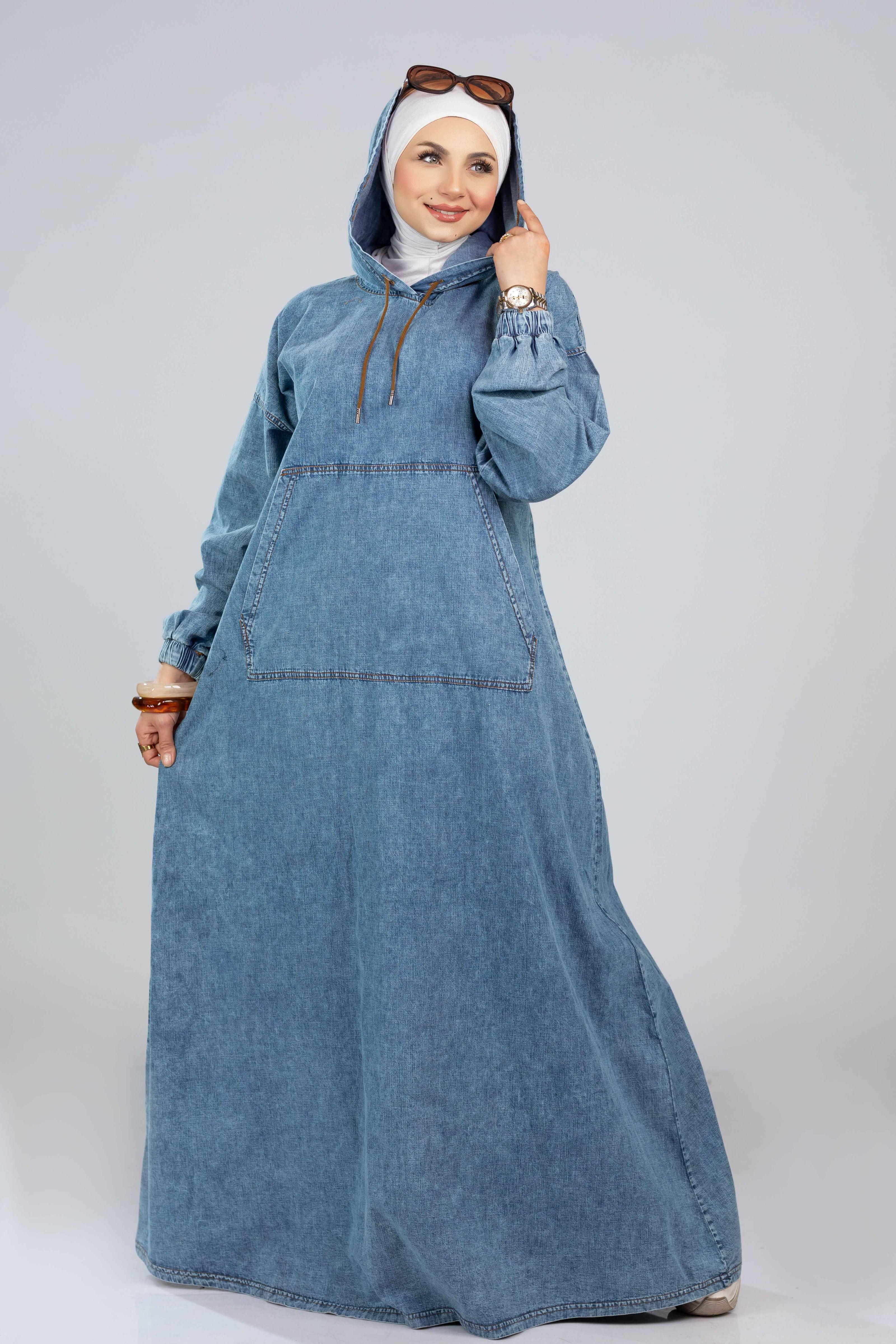 Denim Hoodie Dress 927