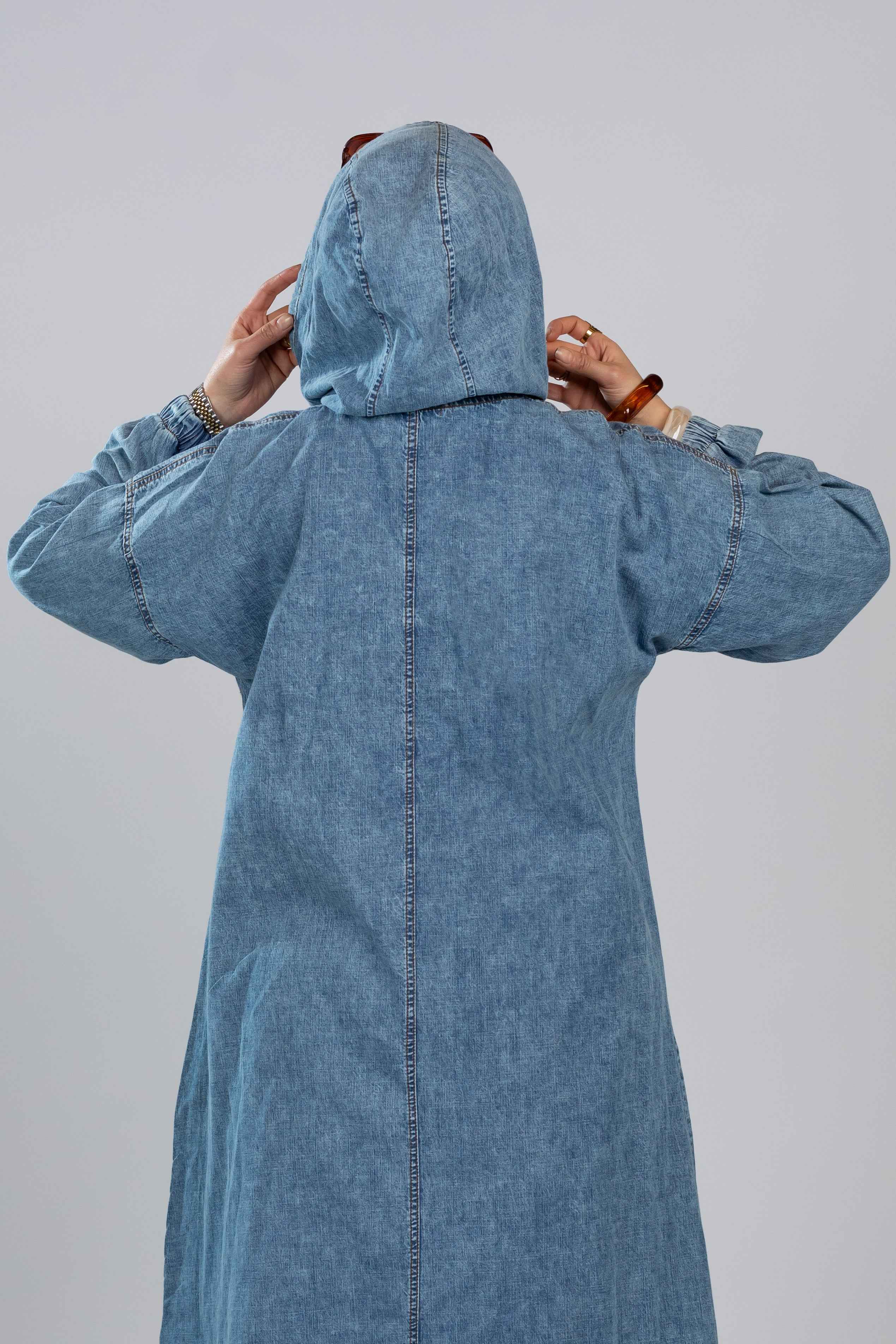 Denim Hoodie Dress 927